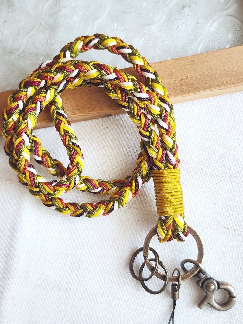 Paris*Le Bonheun. Thin rope play color braid series. Braided neck cord. Autumn - เชือก/สายคล้อง - ไนลอน สีนำ้ตาล