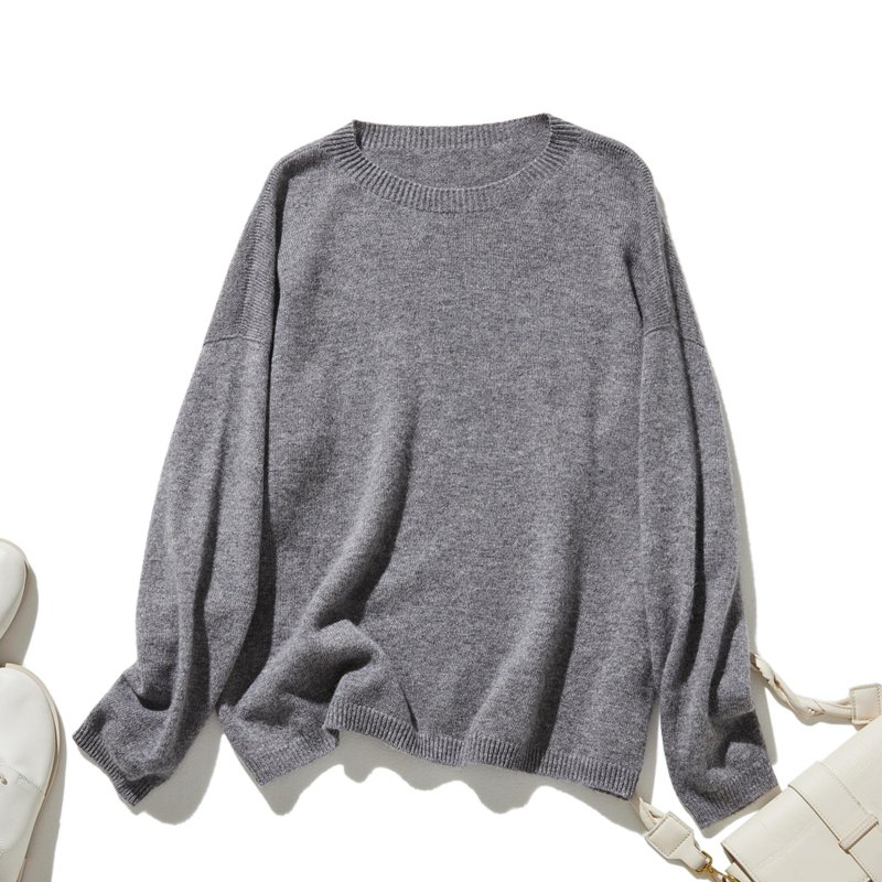 The most reliable simple design wool knit 100% wool heather gray 231110-5 - Women's Sweaters - Wool 