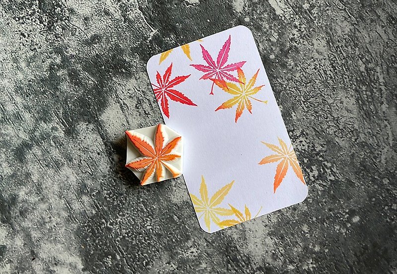 Apu hand-made exquisite maple leaf stamp handbook stamp - ตราปั๊ม/สแตมป์/หมึก - ยาง 
