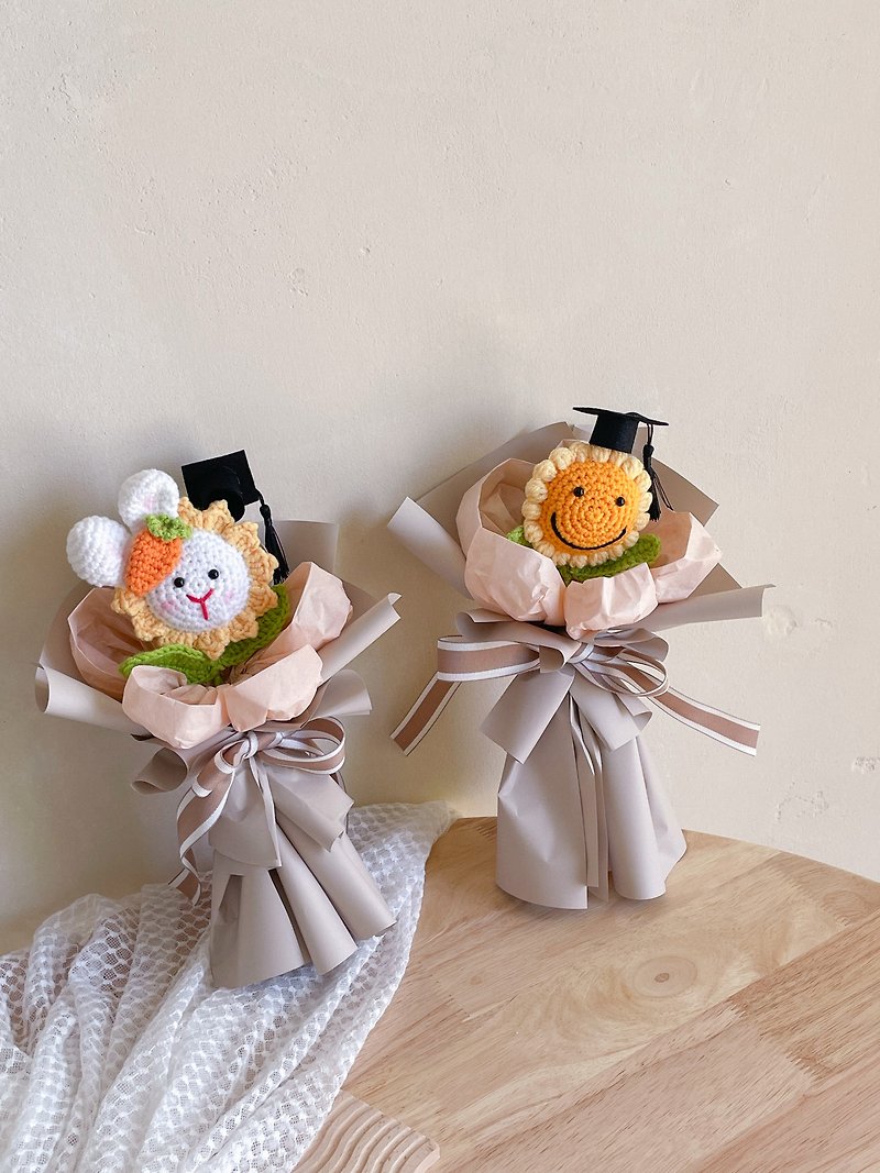 Sunshine Bunny x Crochet Sunflower Bouquet - ช่อดอกไม้แห้ง - กระดาษ 