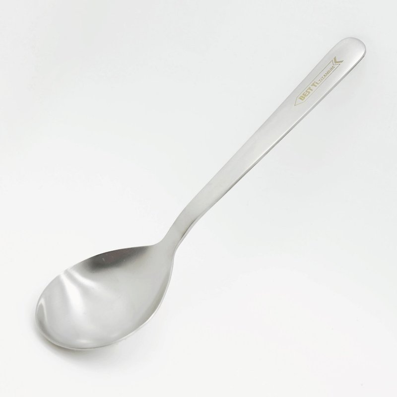 Pure titanium spoon, soup spoon, pure titanium spoon, ladle soup ladle, pure titanium spoon, tableware bag - ช้อนส้อม - เครื่องประดับ สีเงิน