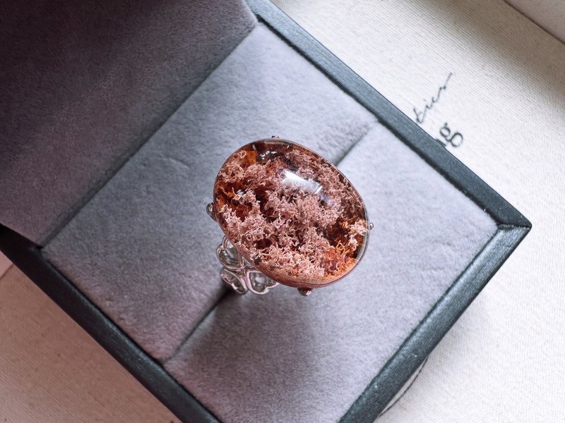 粉色龍幽靈水晶銀戒 - 戒指 - 水晶 