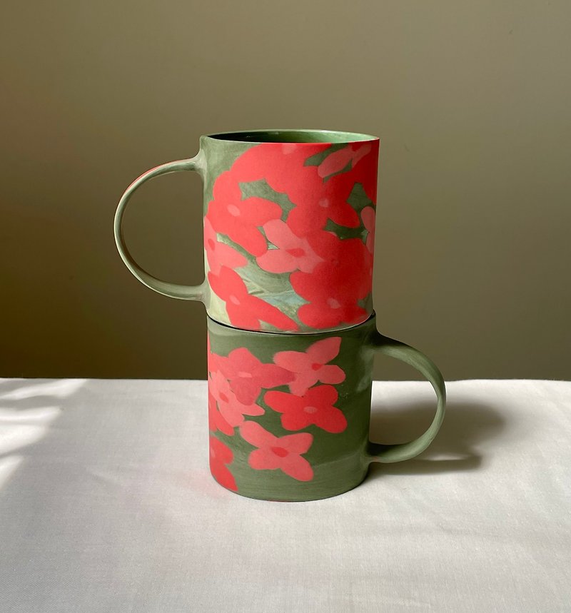 Jungle Flame Flower Big Mug - Mugs - Porcelain 