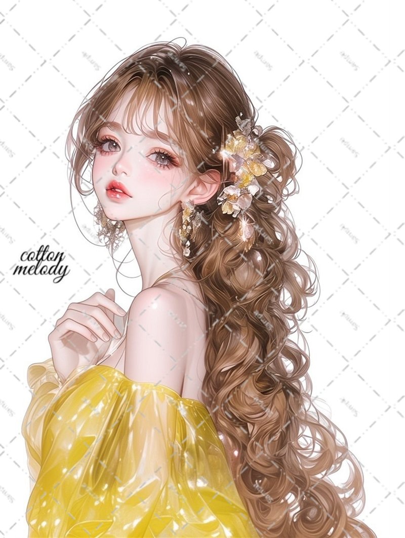 original sticker no.5575 人物ステッカー オリジナルステッカー 人物ステッカー 女の子ステッカー オリジナル人物ステッカー - 貼紙 - 紙 