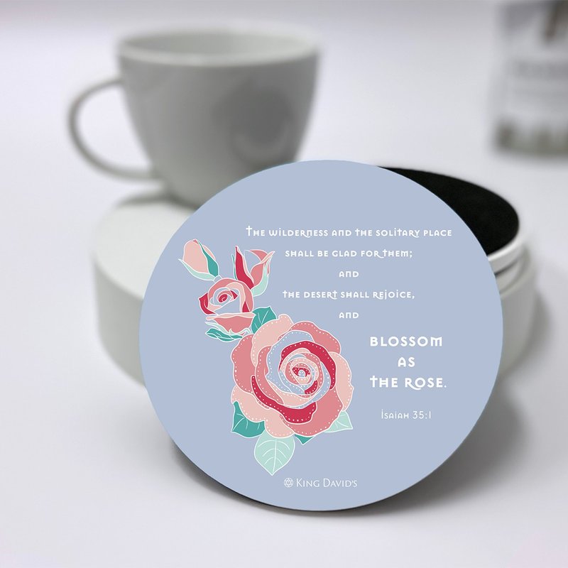 Let a Hundred Flowers Bloom Ceramic Coaster—Rose - Coasters - Porcelain 