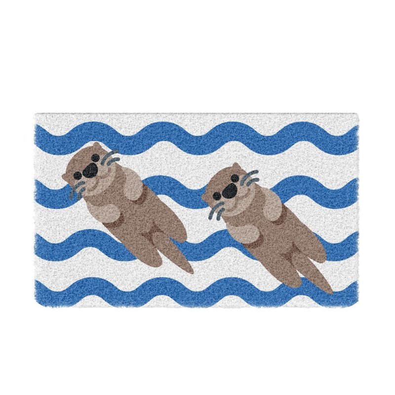 Lazy Otter Mud Scraping Mat - Rugs & Floor Mats - Polyester Blue