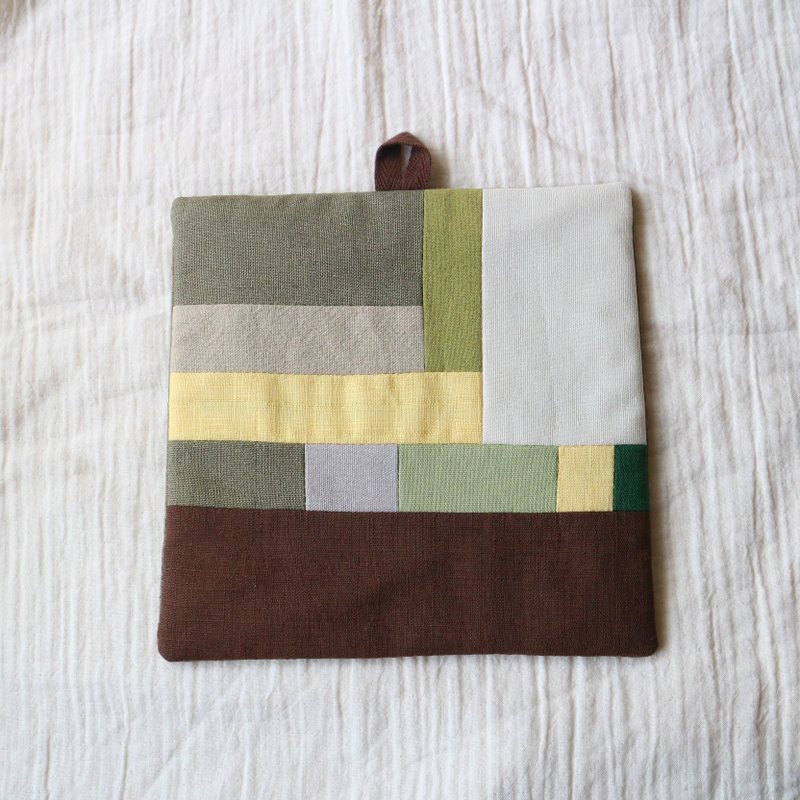 拼布鍋墊 隔熱墊 / 001 森林 - 杯墊 - 棉．麻 綠色