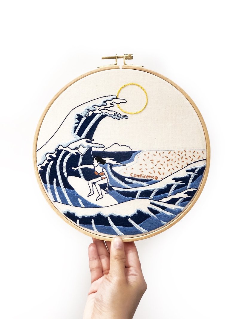 Surfing-Customized embroidery 21X21CM