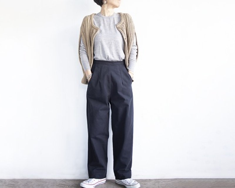 Pinkoi 代購 - 棉質半寬褲（黑） - 女長褲 - 棉．麻 