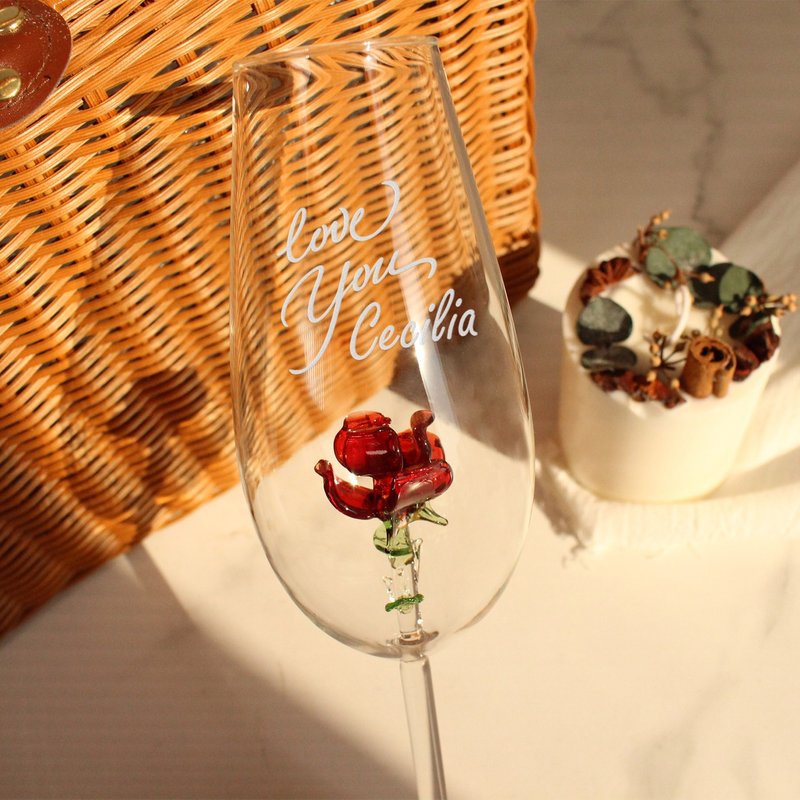 【Customized】Couple Gift Anniversary Gift | Little Prince Crystal Rose Cup - แก้วไวน์ - แก้ว 