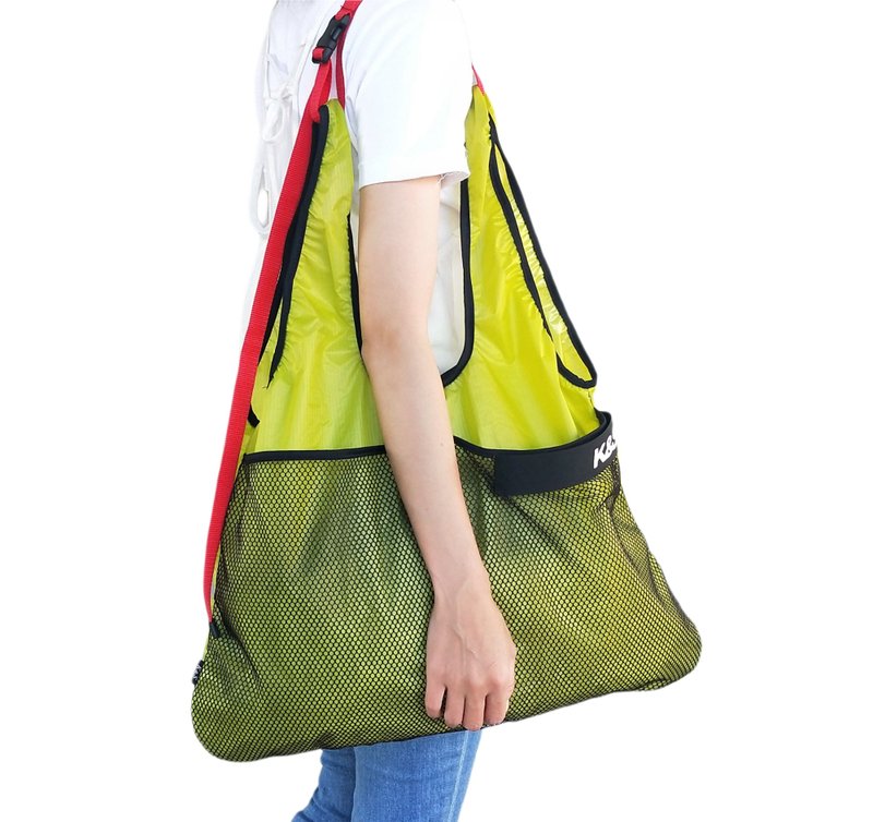 Fashion Eco-friendly TOTE Bag XL - Lime Lime Yellow Green tpu Antibacterial and Waterproof - กระเป๋าถือ - วัสดุกันนำ้ สีเหลือง