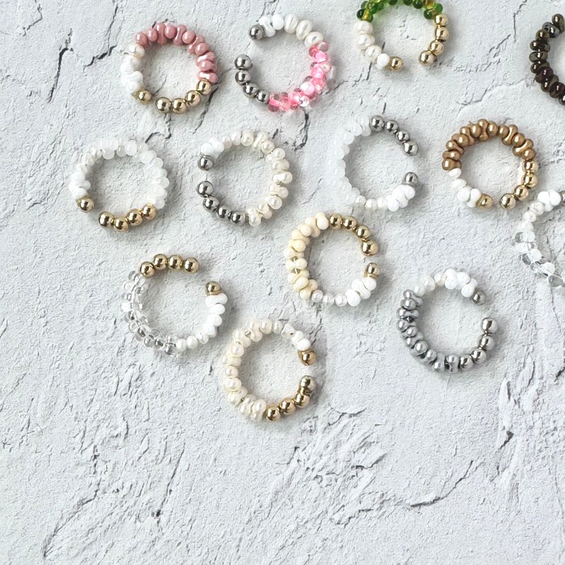 ear cuff 【2way】 - 耳環/耳夾/耳骨夾 - 玻璃 多色