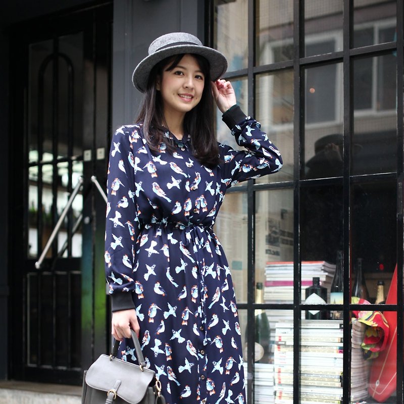 GT long long-sleeved shirt Bluebird dress - One Piece Dresses - Other Materials Blue