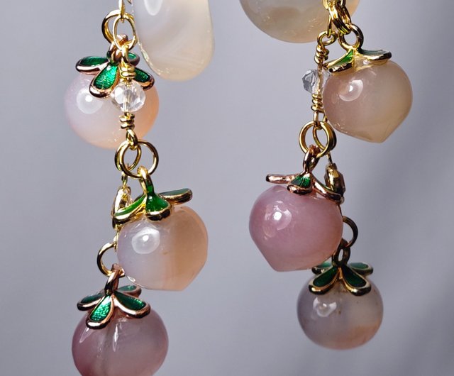 Gray Agate & White hotsell Snow Jade SS Dangle Earrings