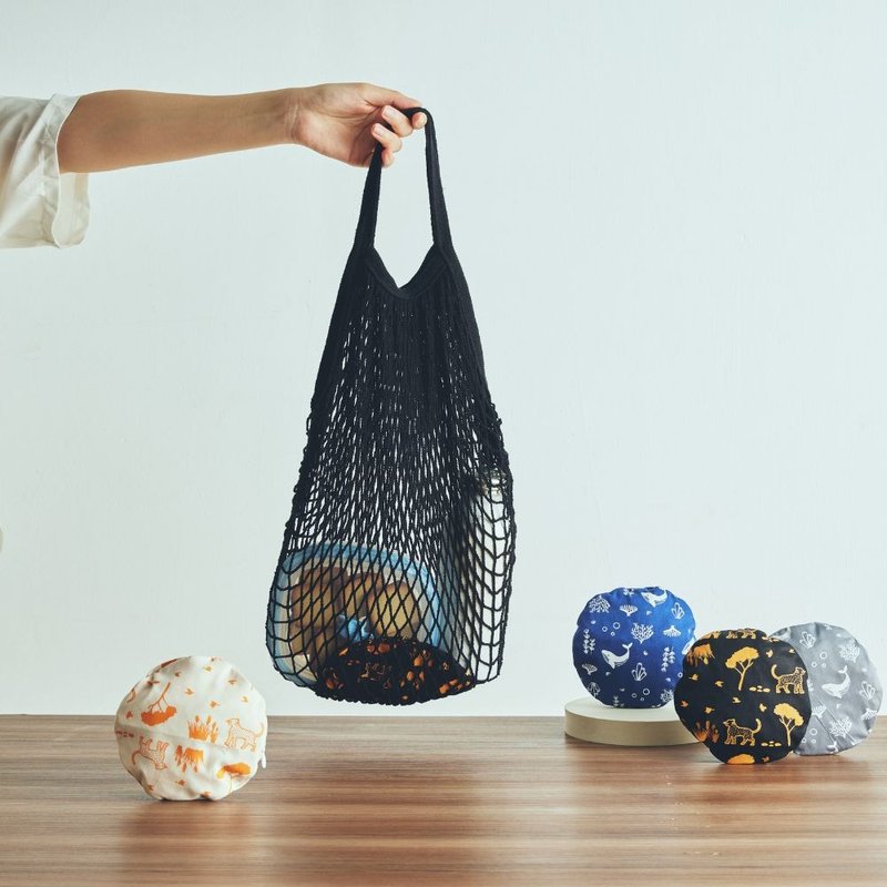 Leopard Cat Net Bag - กระเป๋าถือ - ผ้าฝ้าย/ผ้าลินิน หลากหลายสี