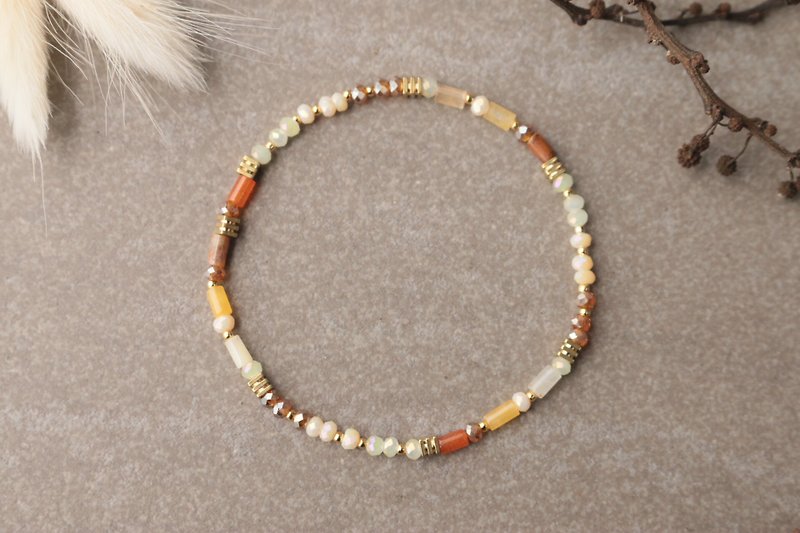 Tianhe Stone Brass Bracelet 1130 - Bonus - Bracelets - Gemstone Orange