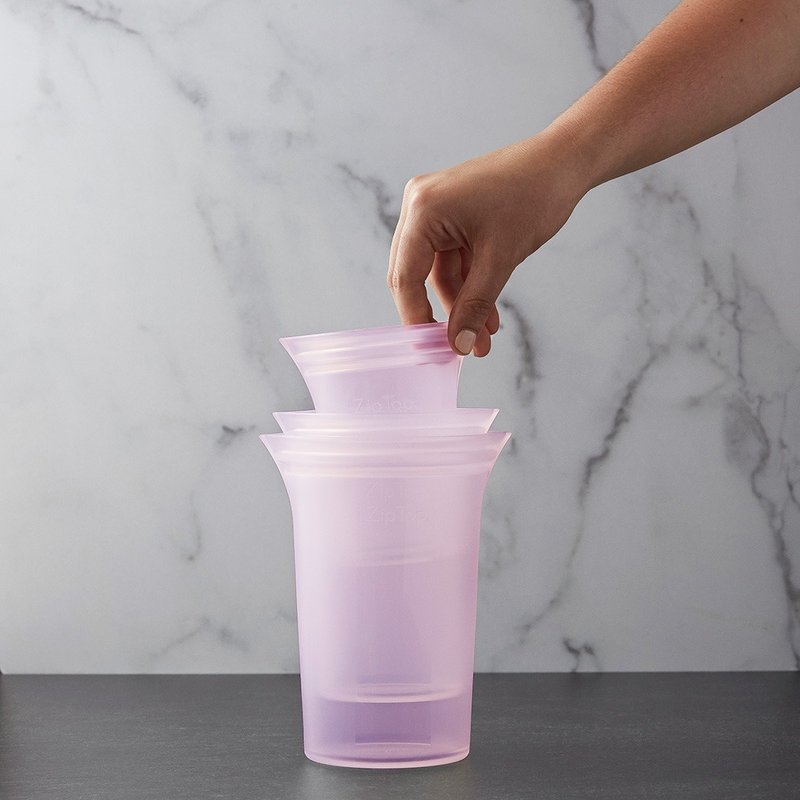 【ZipTop】American platinum Silicone bag cup-shaped three-piece set-Lilac Purple - Other - Silicone Purple