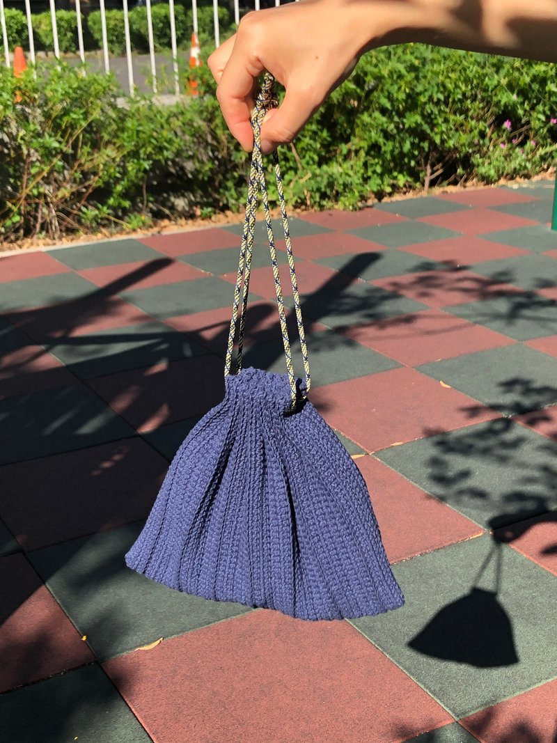 Hand woven drawstring pocket - กระเป๋าหูรูด - ผ้าฝ้าย/ผ้าลินิน 