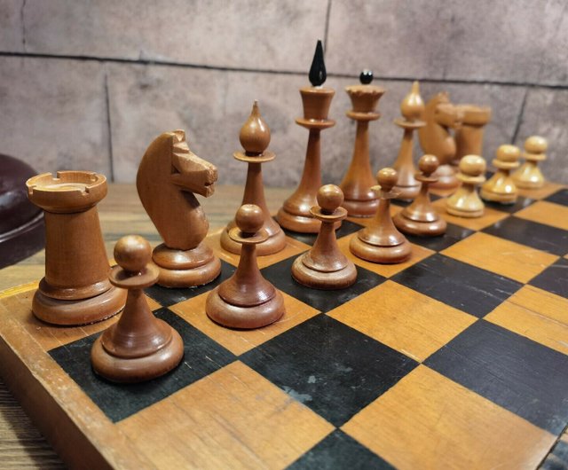 1950s old chess set USSR wooden vintage chess board 29x29cm - Shop Chess24  Board Games & Toys - Pinkoi