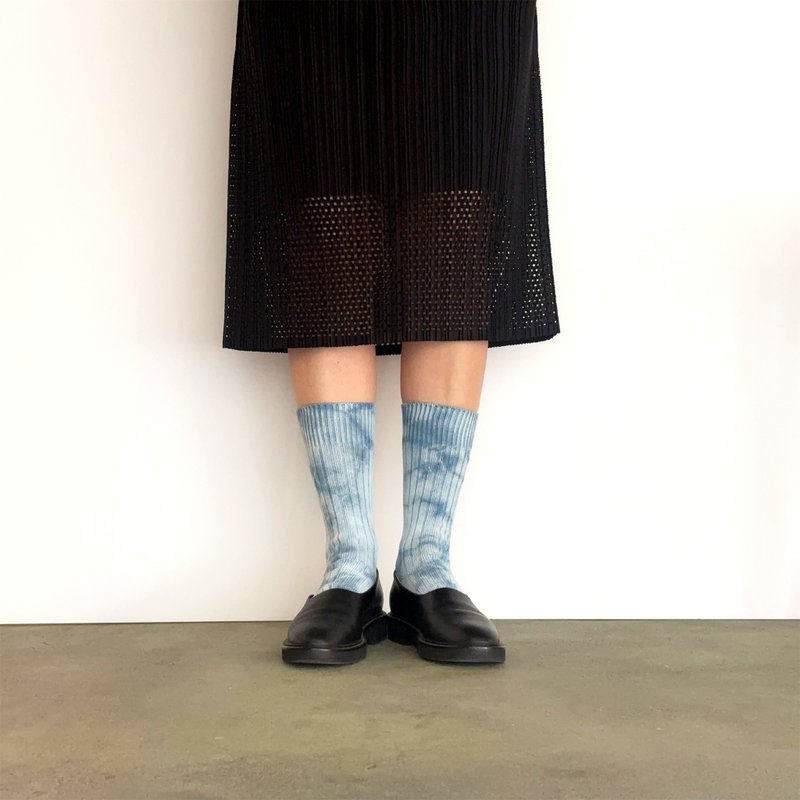 日本製 靛藍染色 JAPANBLUE INDIGO DYED SOCKS 厚羅紋針織 #1 - 襪子 - 棉．麻 