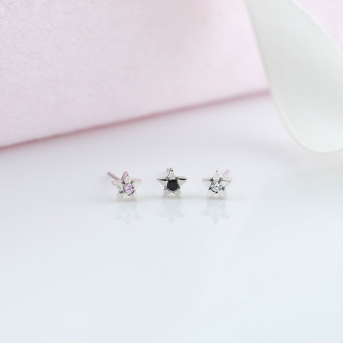 GreenRock Jewelry 星星耳環(單只) 925純銀 CZ石