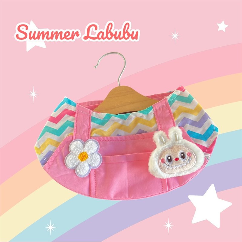 Collar pet, Handmade scarf, Pink - Happy Labubu Collection. - 項圈/牽繩 - 棉．麻 粉紅色
