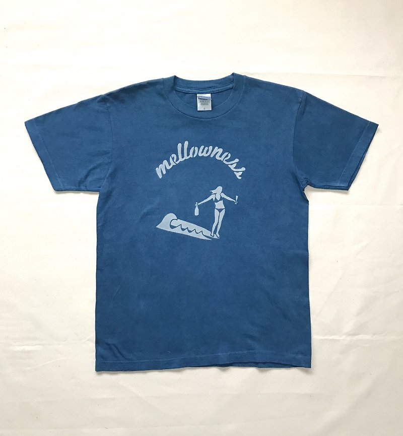Indigo dyed indigo - mellowness TEE - Unisex Hoodies & T-Shirts - Cotton & Hemp Blue