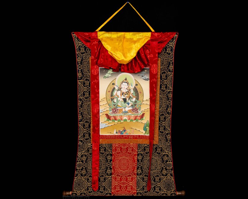 Exquisite Dorje Sempa Thangka Vajrasattva's Blessings - Wall Décor - Other Materials Multicolor