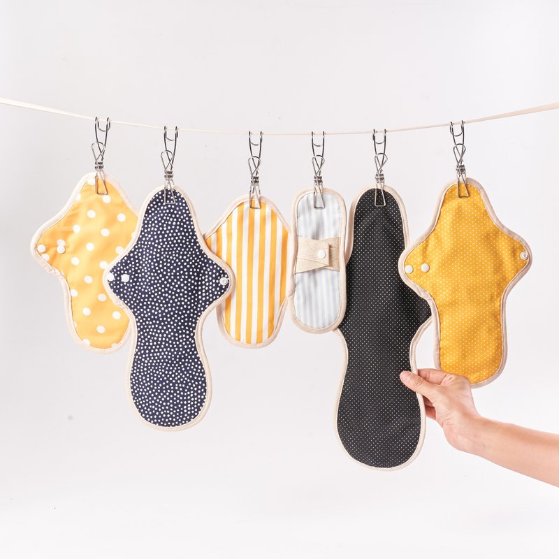 Loulou reusable cloth pads set - 布衛生棉/生理用品 - 棉．麻 黃色