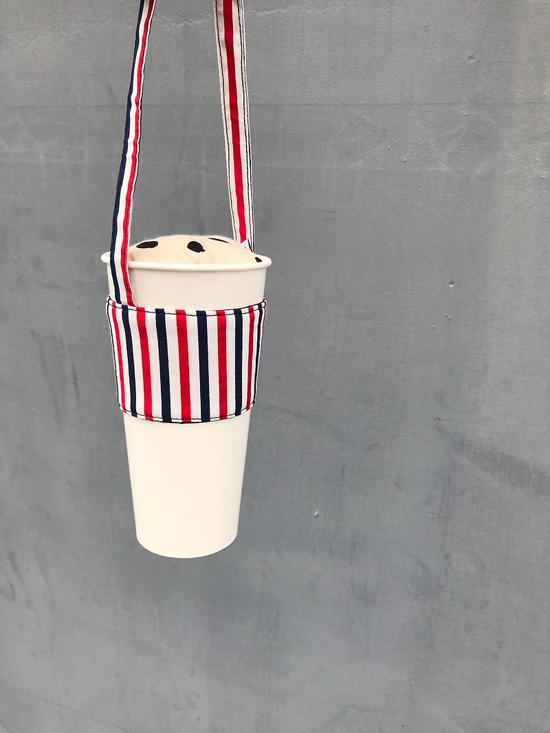 Colorful drinks series‧Cup bag‧ Pepsi red, white and blue stripes‧ - Other - Cotton & Hemp Multicolor