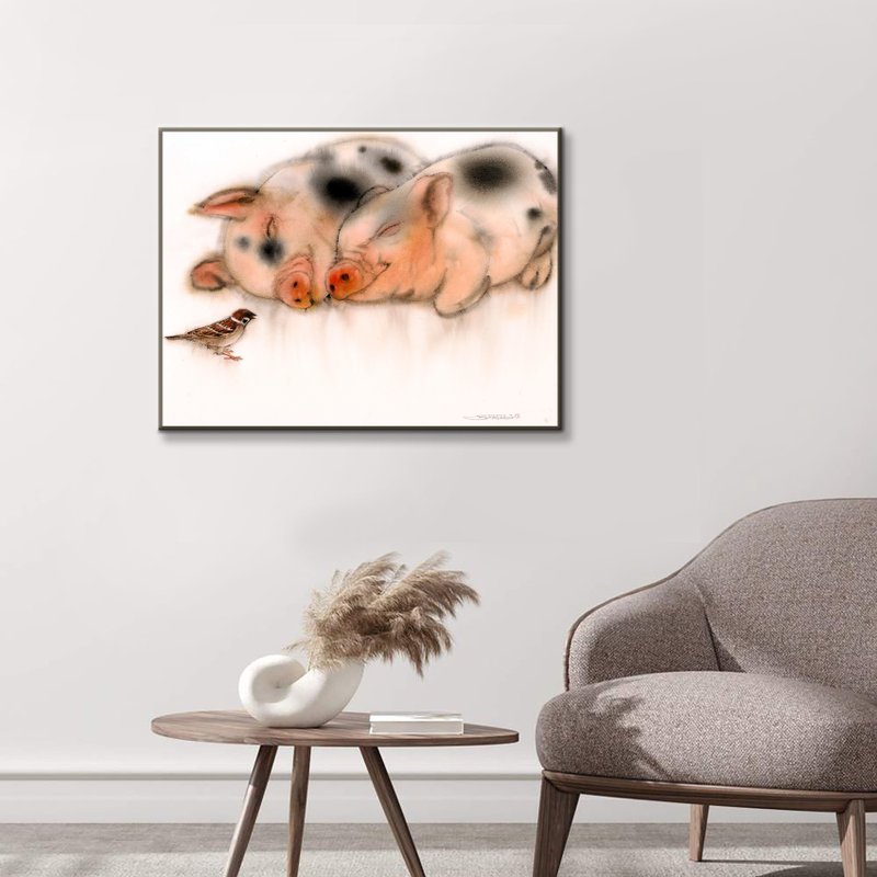 【Limited Edition】Zodiac Pig,Wall Art Custom Gifts, Canvas Giclee Prints - Posters - Other Materials 