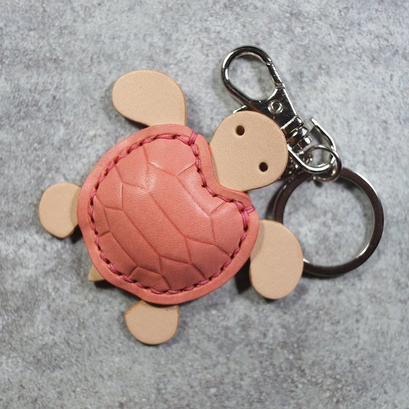 ONE+ turtle Key holder - Keychains - Genuine Leather Pink