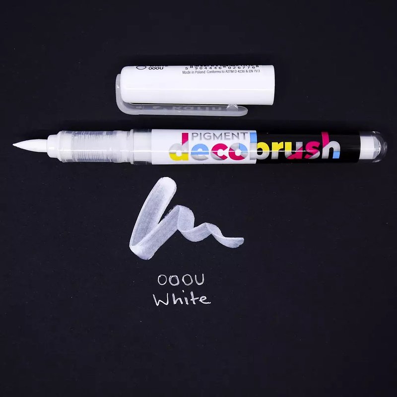 White (000U) DecoBrush Pigment Liquid Acrylic Brush - Other Writing Utensils - Plastic White