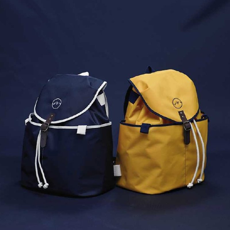 [Spanish Handmade] Ölend Ringo Waterproof Nylon | Drawstring Backpack / Computer Bag (Navy Navy Blue) - Backpacks - Waterproof Material Blue