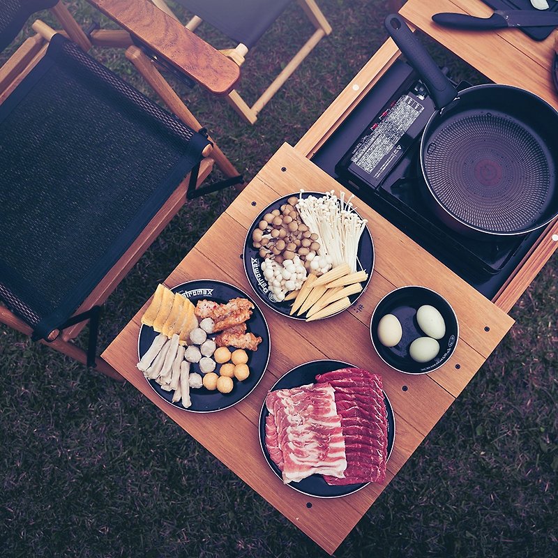 【WOODLIFE】丸太手作りキッチンテーブル｜チークの木 - キャンプ・ピクニック - 木製 