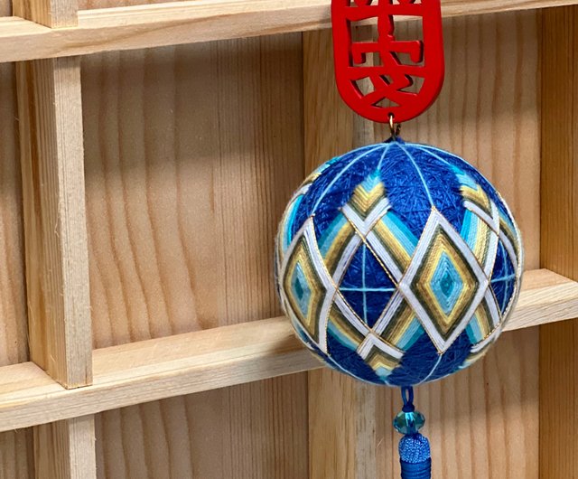 Japanese Temari Ball handmade Pointsetta flower in the hotsell sky with eye catcher design on blue