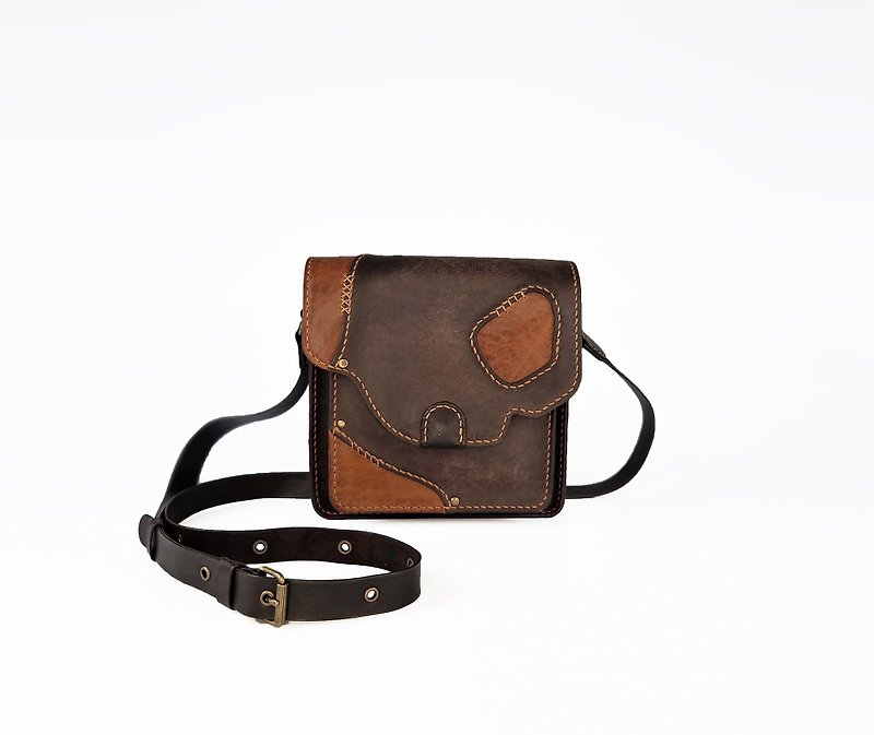 Leather Small Shoulder Bag, Brown Phone Case, Handmade Gift - Other - Genuine Leather Brown