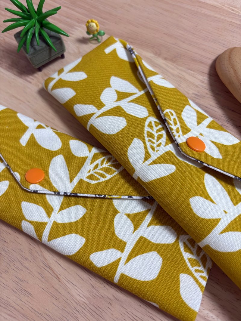 文青風環保純棉筷袋 竹林深處 喜悅 原麻黃 厚實手感 日本 潮物 - 居家收納/收納盒/儲物盒 - 棉．麻 黃色