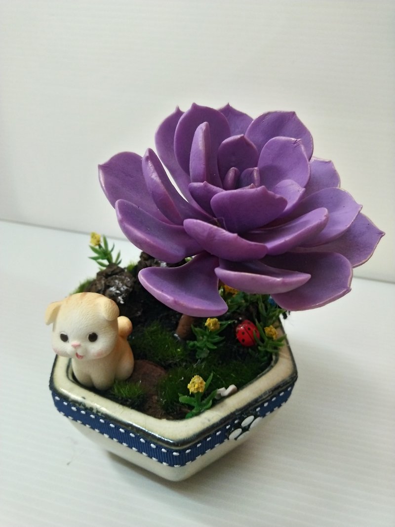 Order-made model/simulation potted succulent series-Nuremberg Pearl (Purple Pearl) - Plants - Plants & Flowers Purple