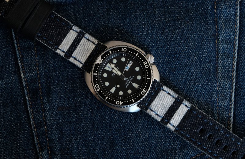Denim watch strap - 錶帶 - 棉．麻 藍色