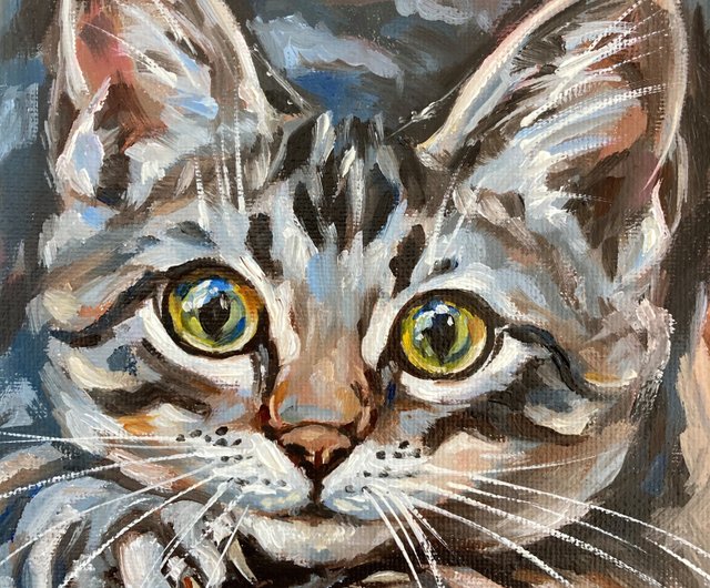 肌触りがいい シャム猫絵画油絵動物ペットオリジナルアート動物アート ...