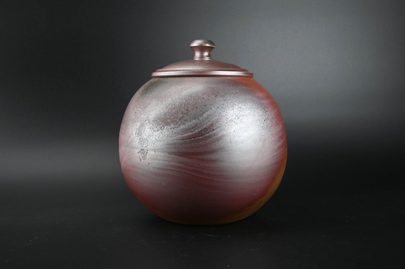 Wood-fired medium-sized covered jar medium-sized tea warehouse rice urn [Zhenlin Ceramics] - ของวางตกแต่ง - ดินเผา 