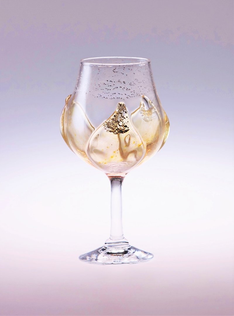 Tsubomi wine glass gold topaz - แก้ว - แก้ว สีทอง