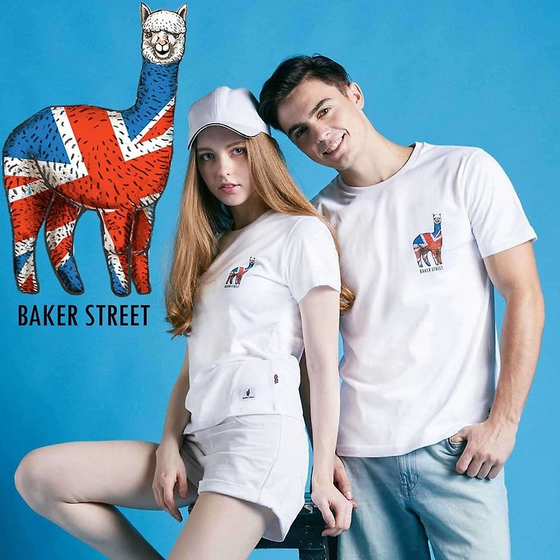 British Fashion Brand -Baker Street- British Alpaca Printed T-shirt - Men's T-Shirts & Tops - Cotton & Hemp 