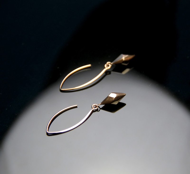 Raw ore series / raw ore earrings / silver gift - Earrings & Clip-ons - Other Metals Gold