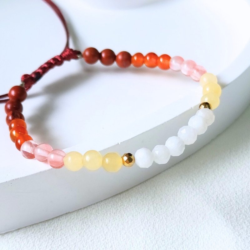 Bracelet, 4 mm. Stone, enhances love and finances, enthusiasm, protection, natural lucky Stone - Bracelets - Stone Orange