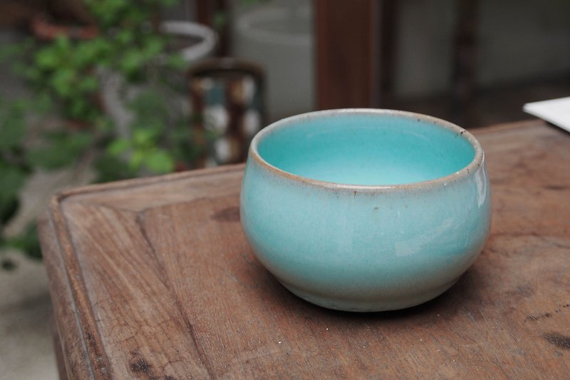 Hand-made imitation glaze mixed clinker teacup - ถ้วย - ดินเผา สีน้ำเงิน