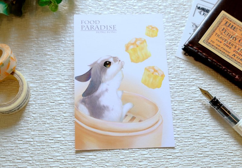 美食天堂- 飲茶文化名信片 - 卡片/明信片 - 紙 白色