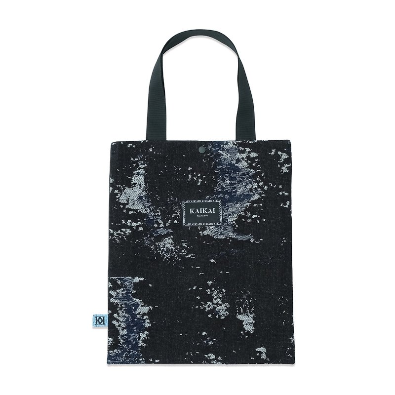 KAIKAI - UNPREDICTABLE - Etched Jacquard Denim Tote - Black Blue - Handbags & Totes - Cotton & Hemp Black
