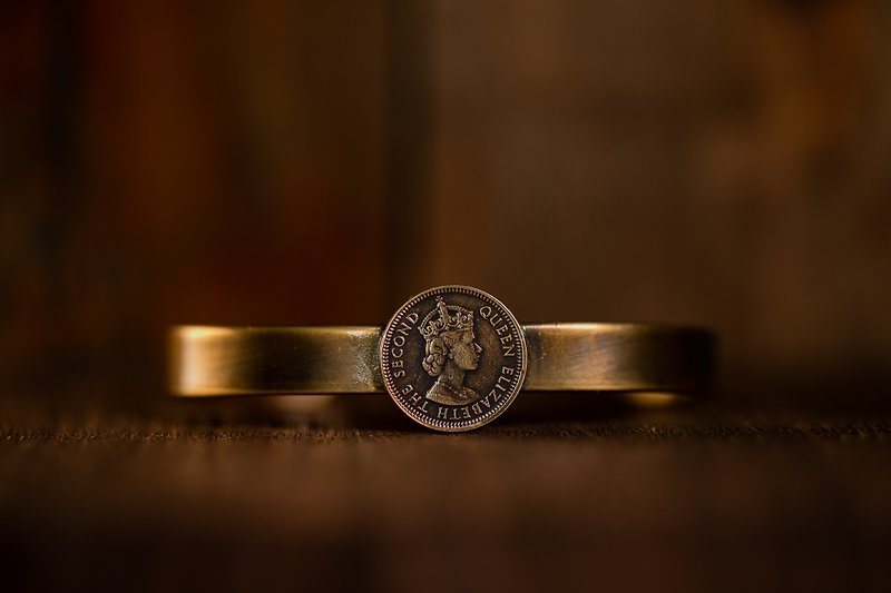 [Hong Kong Coin Jewelry] Simple Retro Bronze Bracelet Five Immortals 7mm | Inheriting Precious Memories - Bracelets - Copper & Brass 